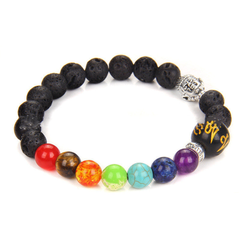 Unisex Natural Stone Seven Chakra Bracelet Geometric Design With 8mm Beads Energy Balancing Anti Fatigue Today