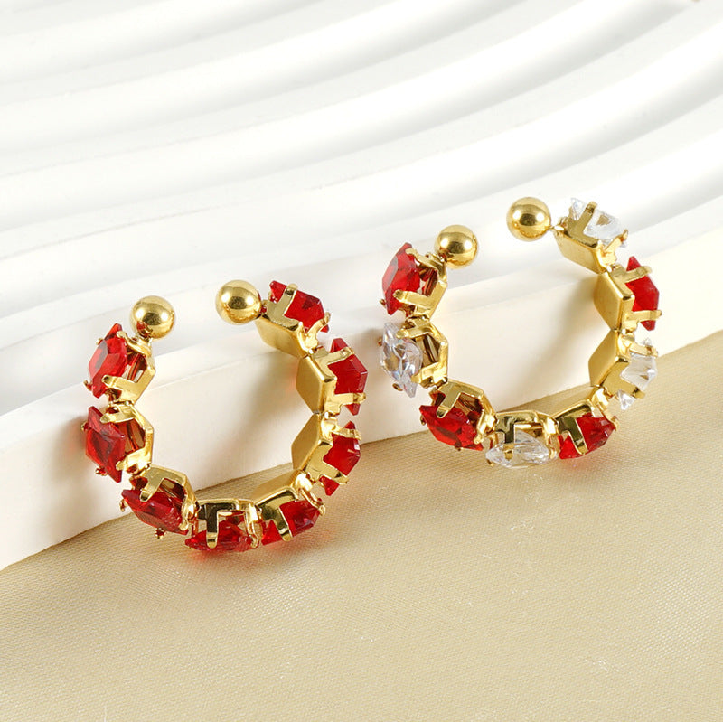 Stainless Steel Diamond Ring For Women Special Interest Design Elegant Jewellery With Brilliant White Diamonds