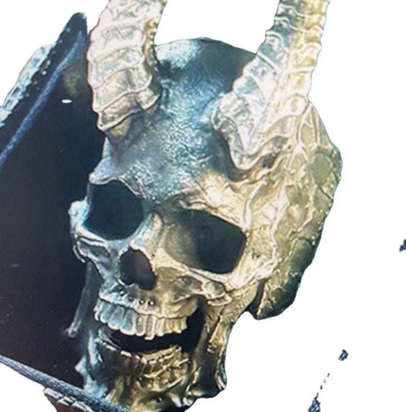 Men Skull Ring Retro Punk Vintage Alloy Electroplated Finish Unique Skull Design Biker Ring For Men Party Style