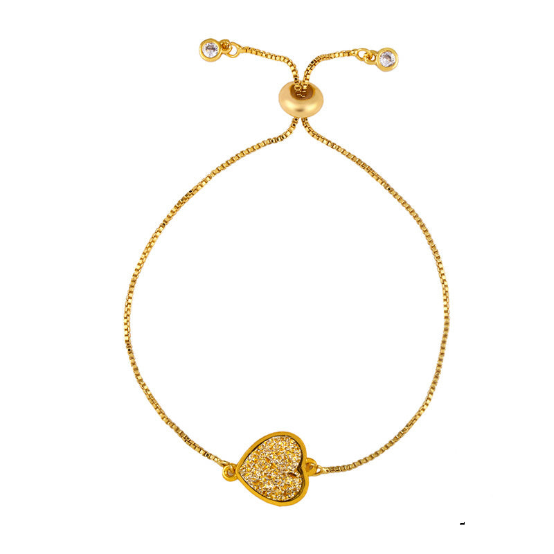 Womens Pearl Bracelet Gold Plated With Artificial Gemstones HeartCross CrownCharms 23cm Chain 24mm Pendant for