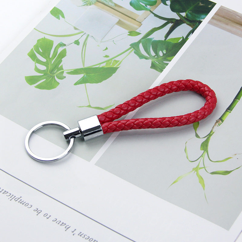 Braided Rope Car Key Chain Pendant With PU And Zinc Alloy Key Ring Handmade For Men And Women Everyday Use Gift