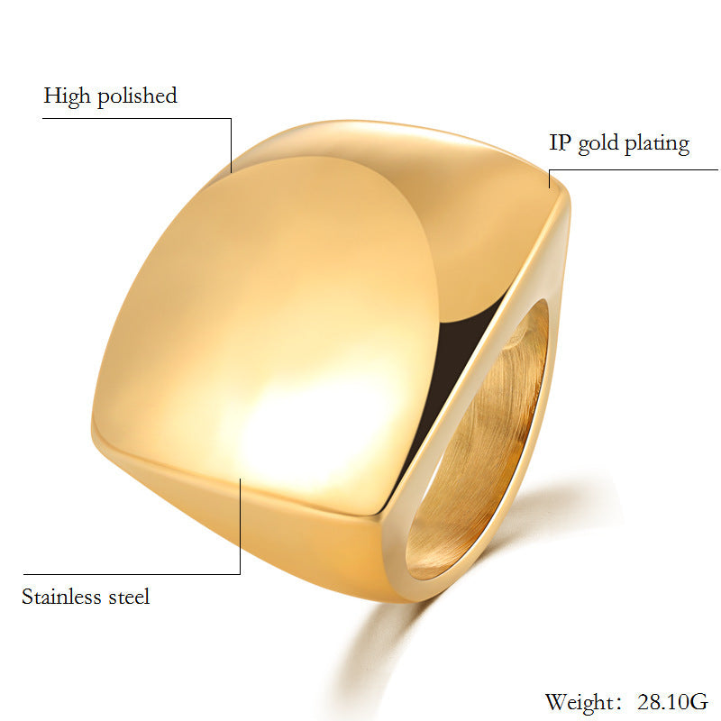 Women Titanium Steel Ring Gold Plated Fashion Ring Durable Band Stylish Jewelry Size 6 7 8 9 Elegant Gold Tone