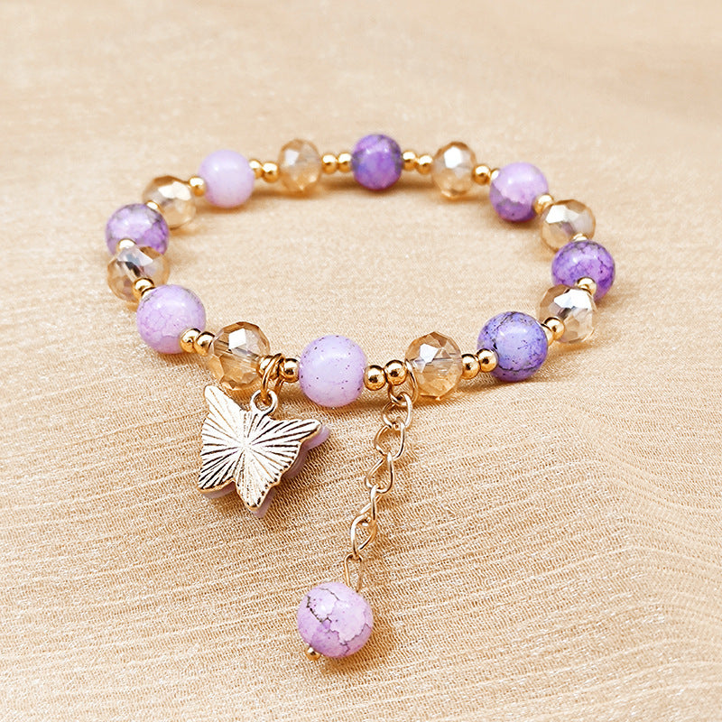 Women Fashion Glass Alloy Bracelet Imitation Jade Bangle Crystal Geometric Design Simple For Everyday Wear Now