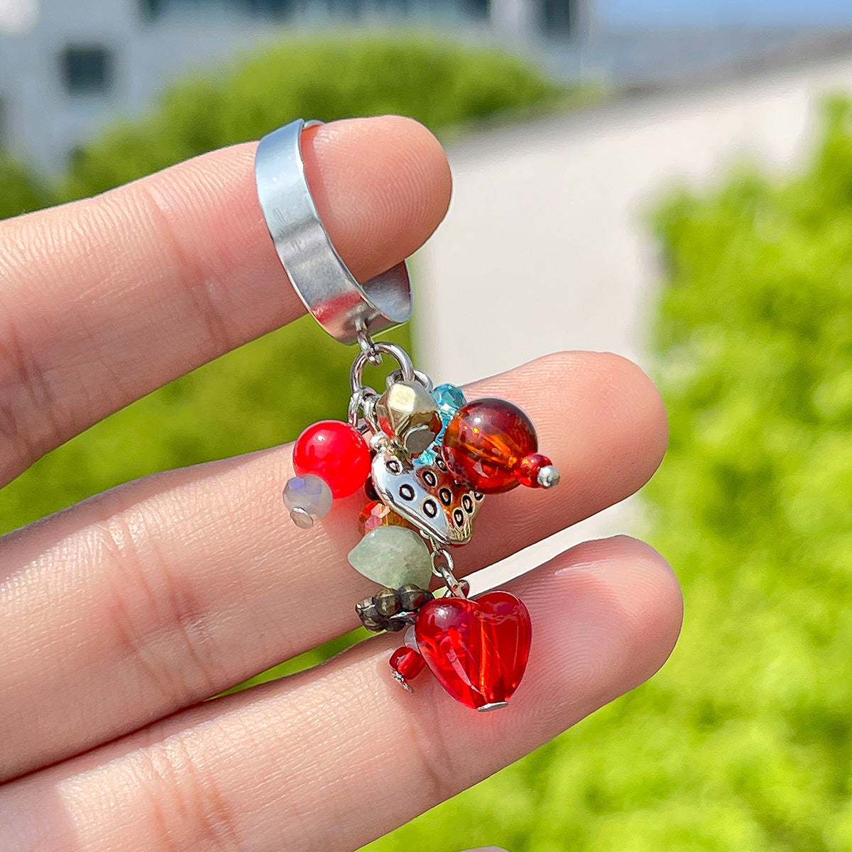 Womens Fashion Ring With Butterfly Tassel Heart Bow Chain Alloy Electroplated Jewelry For Women For Daily Wear