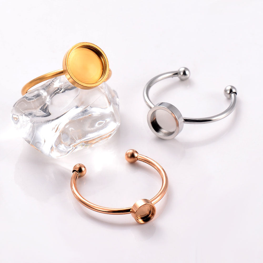 Stainless Steel Ring Setting Jewelry Gold Silver Rose Gold
