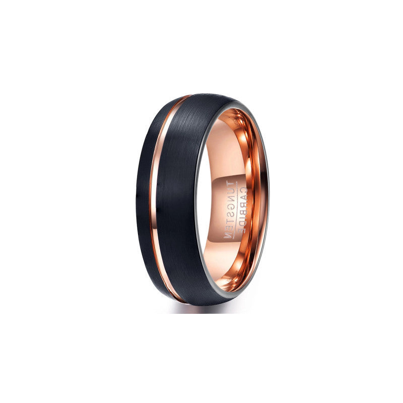 Two Tone Titanium Steel Ring Vacuum Plated Unisex Band 8mm Wide 2 3 To 2 5mm Thick Fashion Jewelry Daily Casual Look