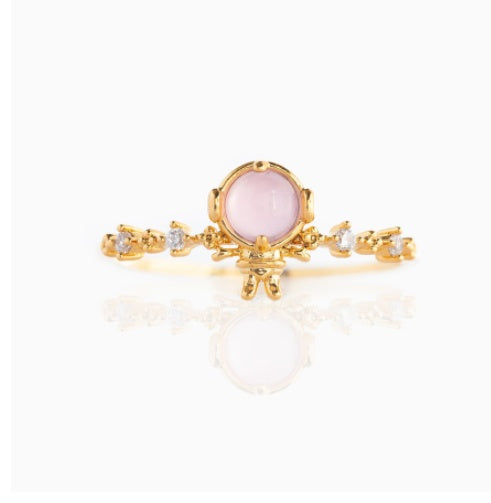 Gold Color UFO Astronaut Ring Brass Geometric Design For Women Men Festival Party Gift Accessory Jewelry For Collectors