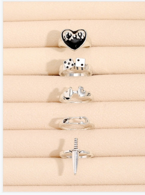 Geometric Ring For Men And Women Retro Trendy Fashion Jewelry European Design Zinc Alloy Statement Ring Europe