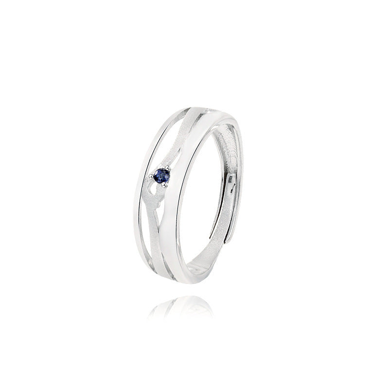 Sterling Silver Couple Ring Simple Band Korean Micro Inlay Geometric Jewelry Promise Festive Gift For My Style