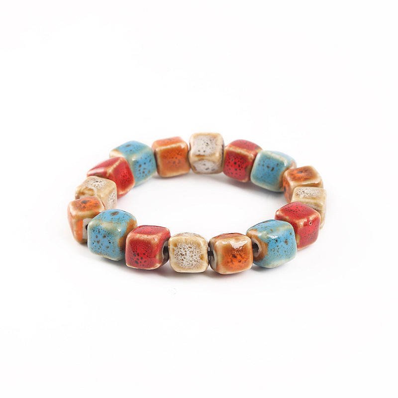 Unisex Glass Bracelet Water Drop Bead Plum Blossom Design