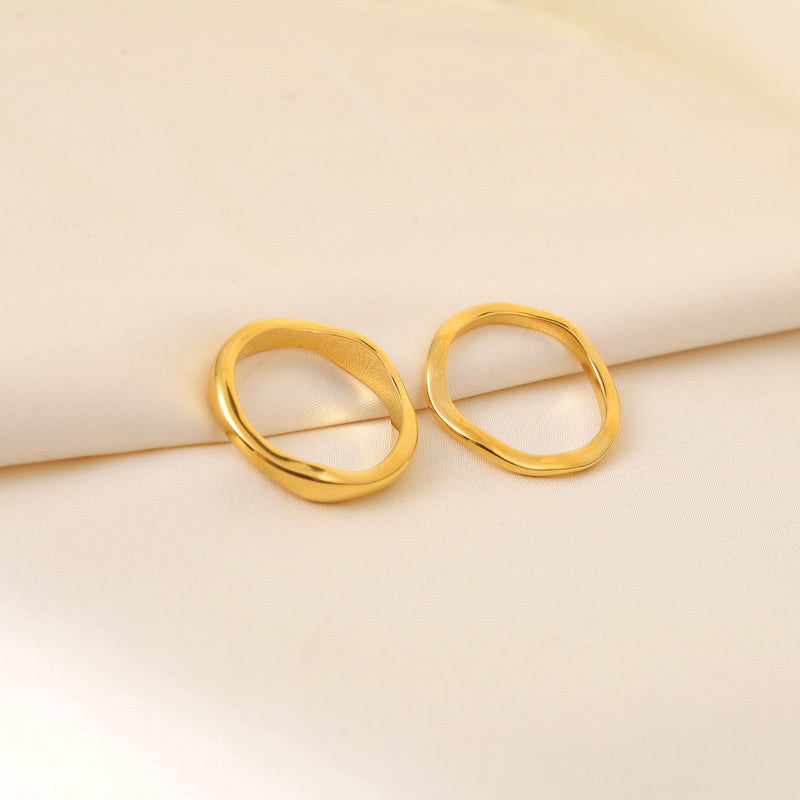 European And American Couple Ring Fashion Retro Double Ring Titanium Steel Ring 18K Gold Plated Ring Women Ring Anniversary Ring Gift for Her