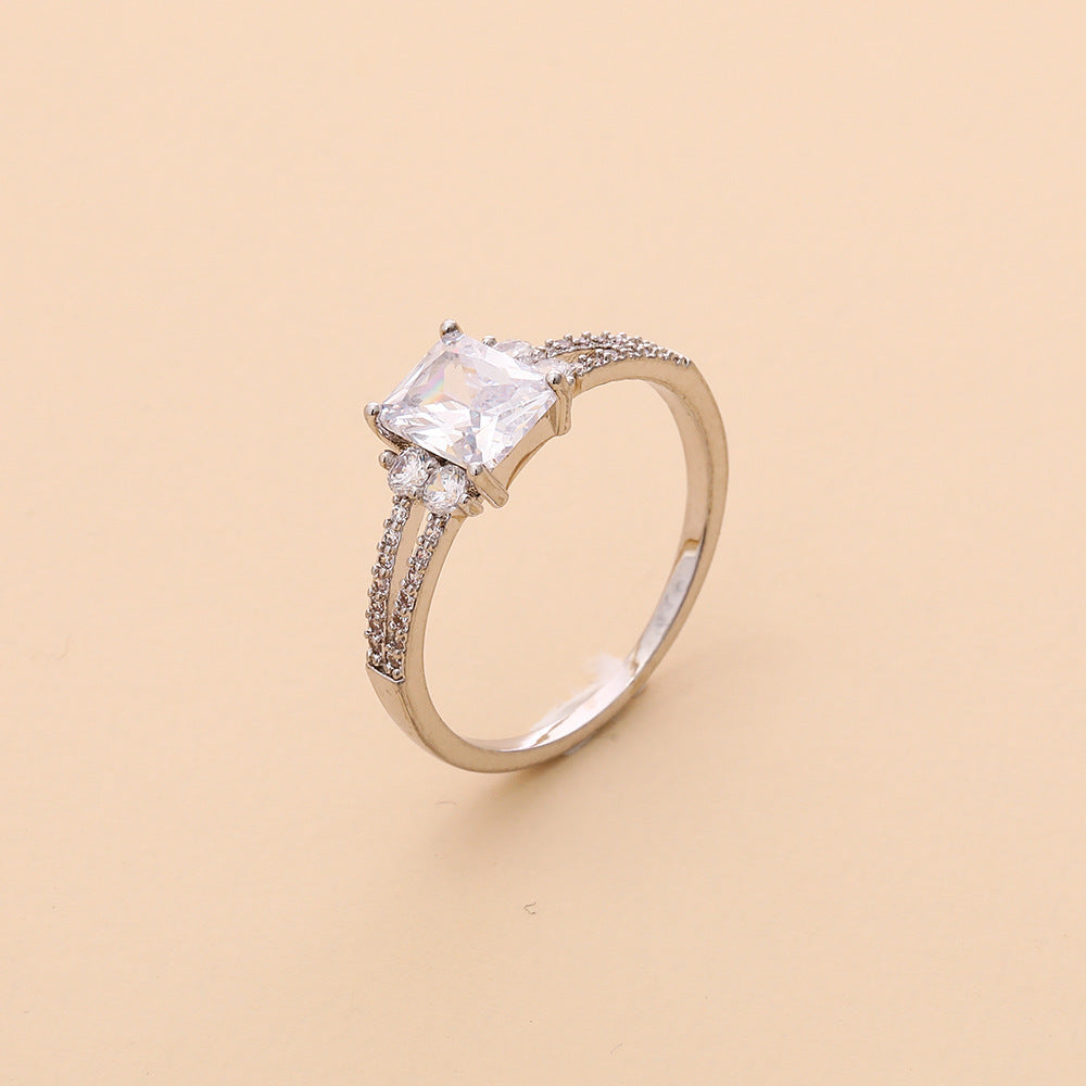 Womens Titanium Steel Ring With Rhinestones Silver Casual Minimalist Jewelry For Everyday Wear Great Gift Idea