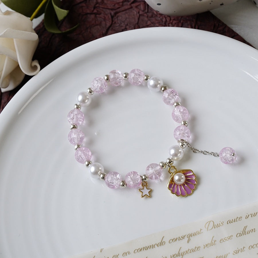 Womens Beaded Bracelet With Pearl Crystal And Alloy Animal Zodiac Charms Cartoon Adjustable Length Cute Charm
