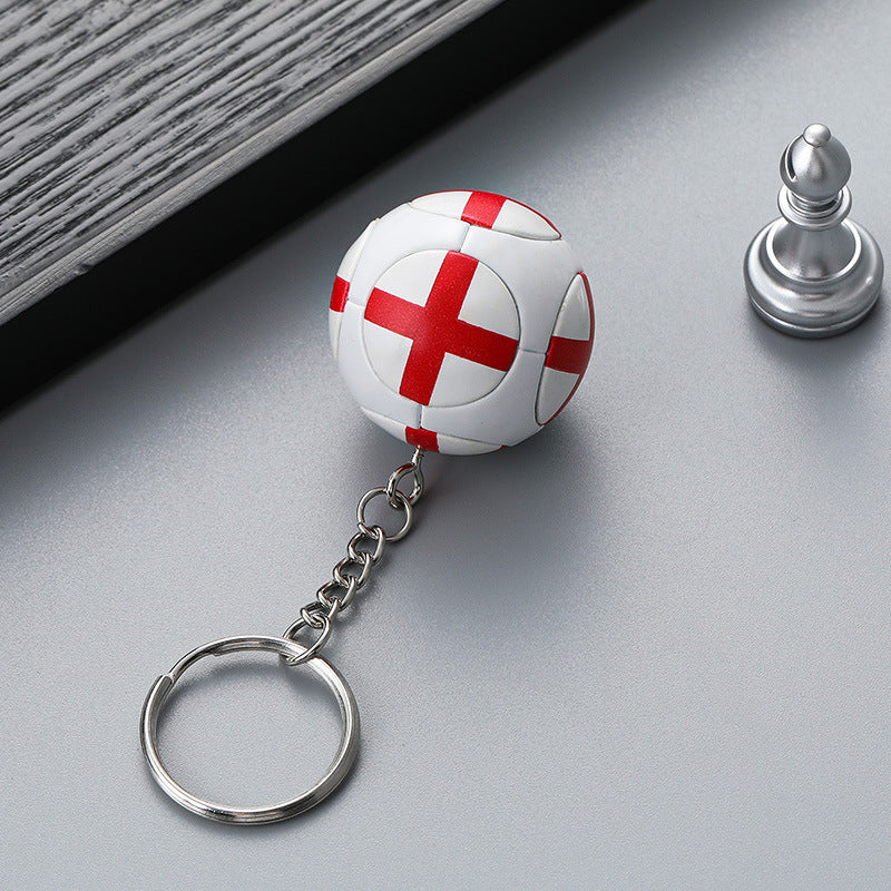 National Flag Keychain Durable PVC Plain Design Key Chain Small Gift Country Souvenir Single Keychain For Fans