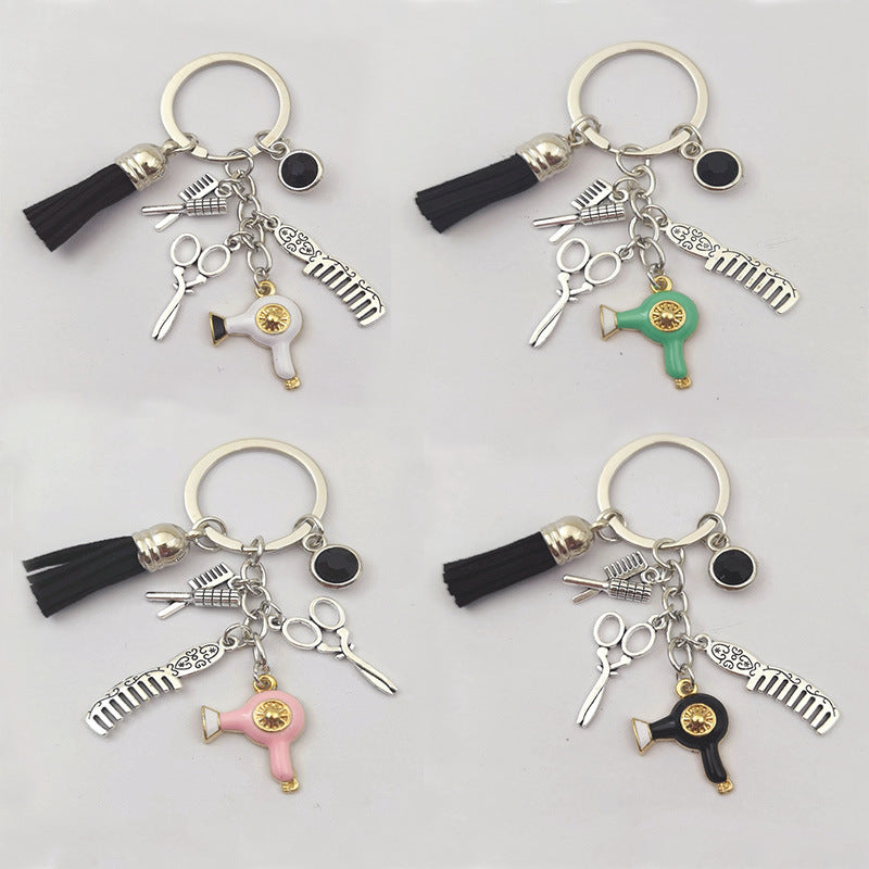 Mini Tassel Diamond Accent Keychain Zinc Alloy Construction For Keys And Bags Versatile Everyday Accessory Kit