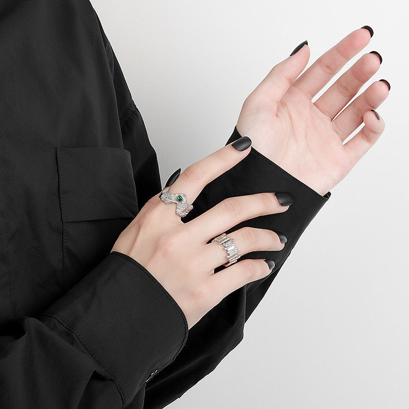 Womens Adjustable Copper Rings Geometric Irregular Design Platinum Electroplated Jewelry Adjustable Bands Rings