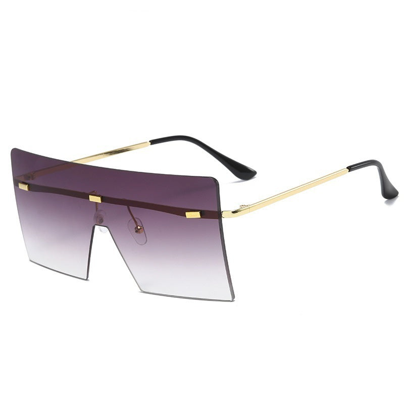 Womens Vintage Oversized Sunglasses Square Rimless UV400