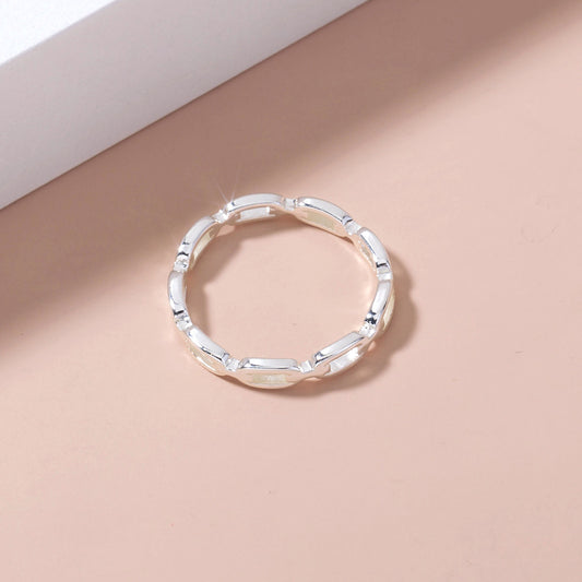 Geometric Copper Ring For Women Hollow Electroplated Ring