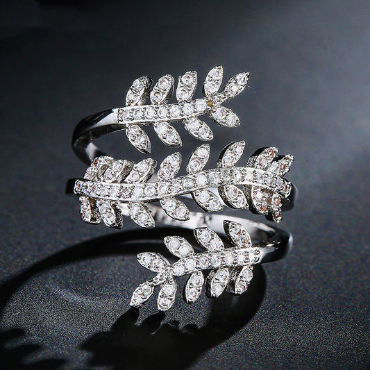 Copper Ring With Zircon Inlay Geometric Design Gold Plated Jewelry For Women Gift For Her Elegant Gift For All