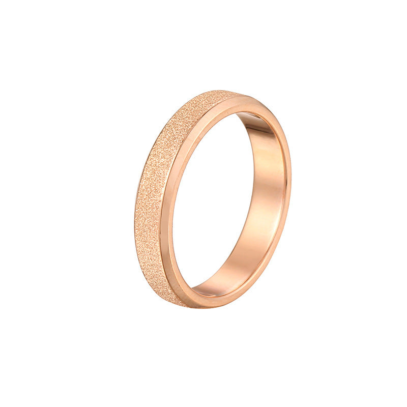 Unisex Titanium Steel Ring Silver Rose Gold Band Everyday