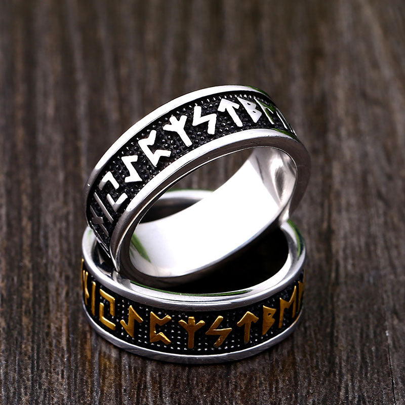 Mens Stainless Steel Ring Retro Bold Polished Durable Fashion Jewelry Accessory European Timeless Design Style