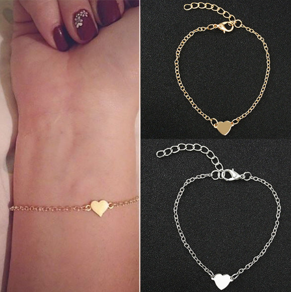 Womens Heart Bracelet Alloy Gold Or Silver Finish Fashion Jewelry Heart Shaped European Design Timeless Design
