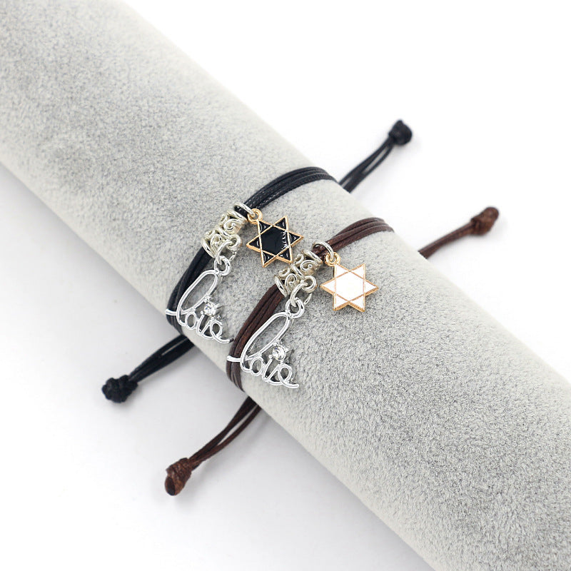 Unisex Star Bracelet Alloy Jewelry With Pentagram Charm