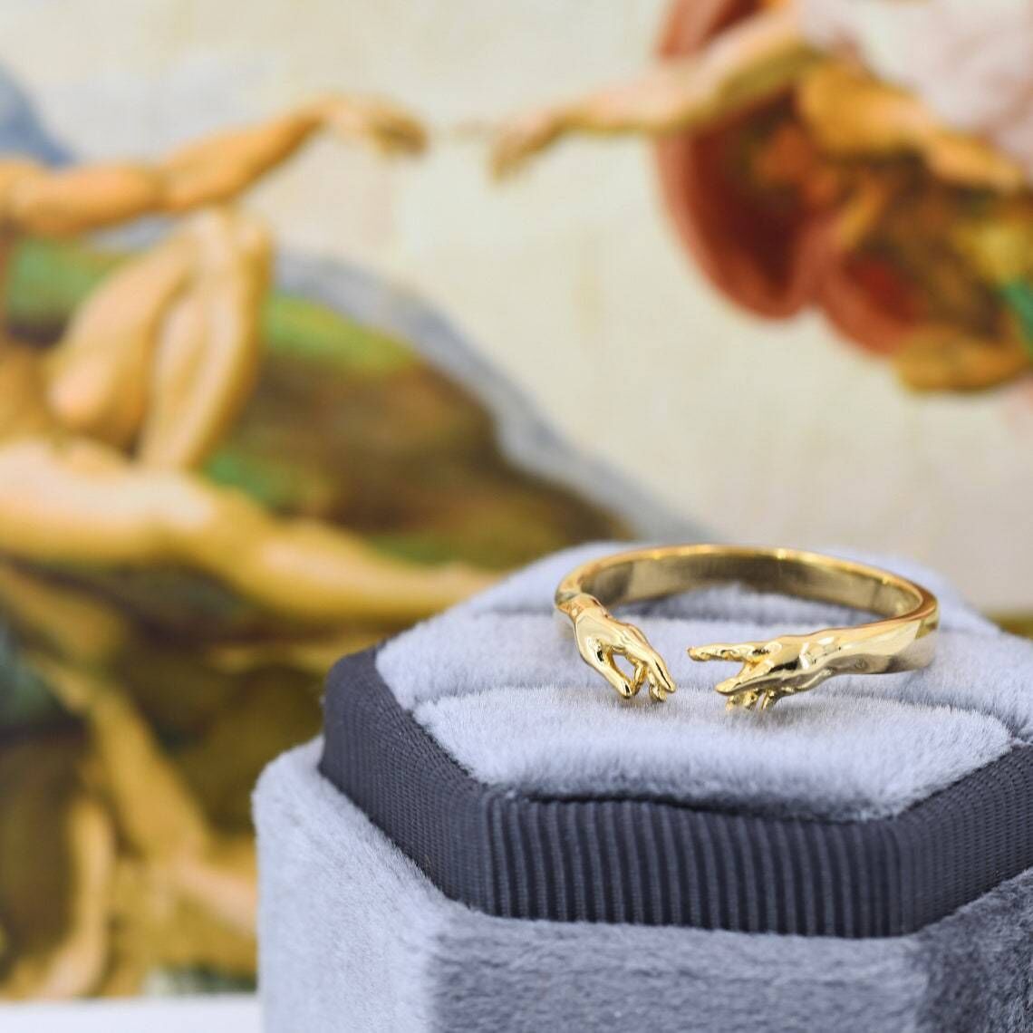 Geometric Alloy Ring For Men And Women Adjustable Opening Gold Or Silver Finish Jewelry Everyday Use Accessory