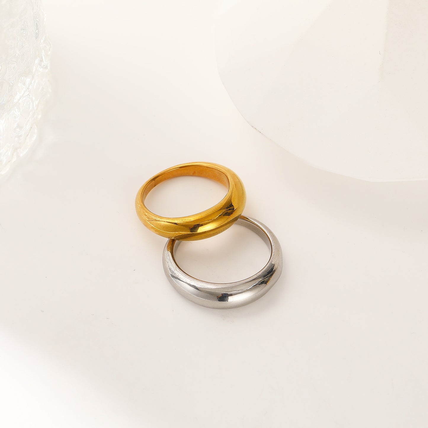 Women Titanium Steel Ring Irregular Design Electroplated Fashion Jewelry Durable Accessory Everyday Style Look