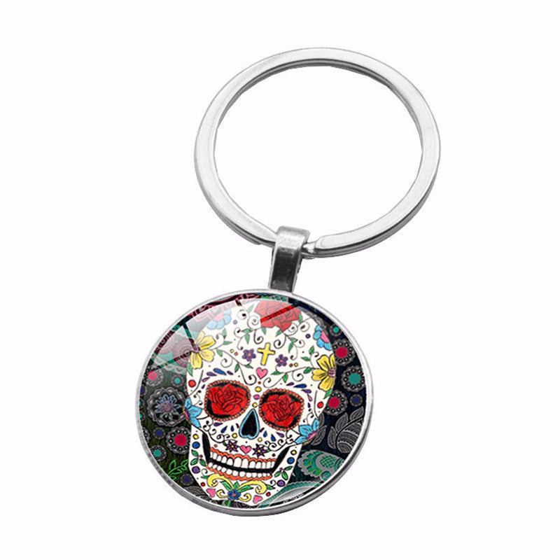 Unisex Keychain Round Zinc Alloy Key Ring Travel Souvenir Bag Charm Car Key Decoration Fashion Pendant Jewelry