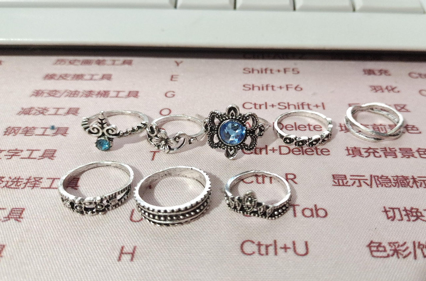 Vintage Diamond Ring Studded Alloy Plated Fashion Jewelry For Women Classic Elegant Everyday Accessory Plating