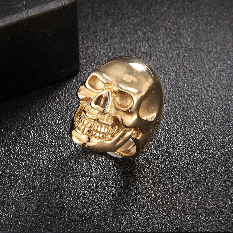 Mens Skull Ring Trendy Geometric Alloy Ring Fashion Design Unique Statement Ring Silver Gold Black For Him Now