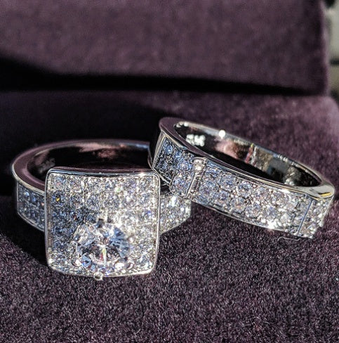 Geometric Pear Drop Copper Ring With Zircon For Festivals