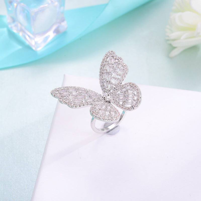 Bow Ring With Zircon Crystal For Women Alloy Jewelry Korean Style Elegant Fashion Ring Gift Ready PackagingPlus