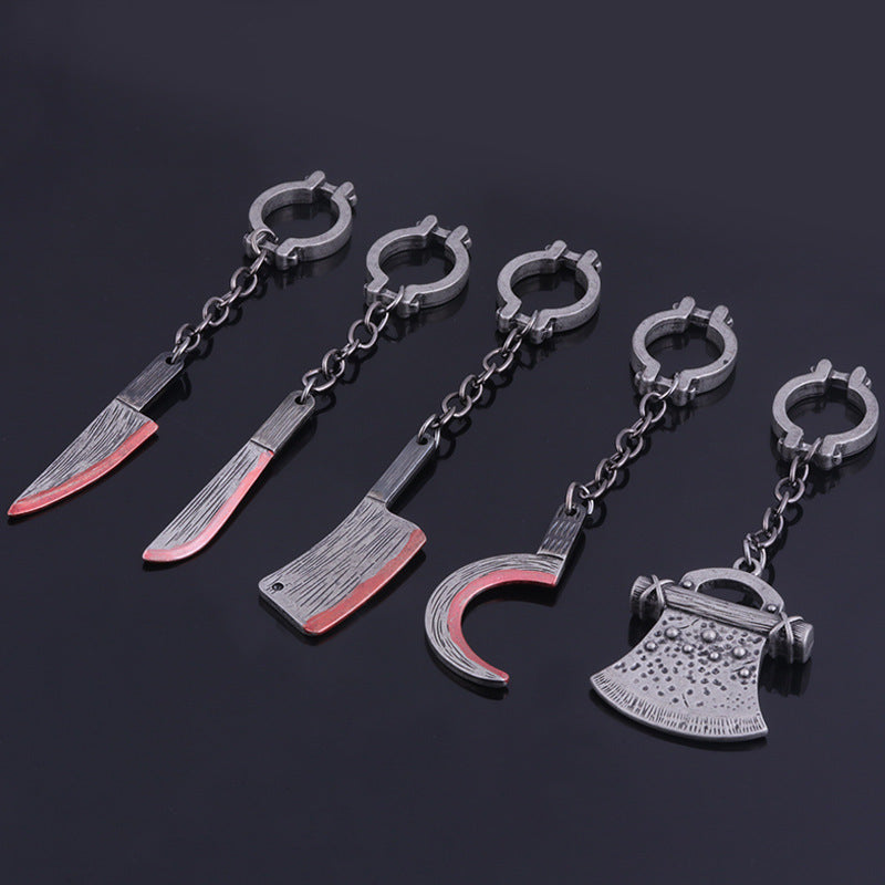 Unisex Metal Sickle Keychain Halloween Theme Pendant Car Key Accessory Individually Packed Metal Pendant For Car Key