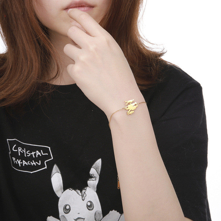 Womens Cartoon Titanium Steel Bracelet Polished Anti Fatigue Jewelry Gift For Mom And Daughter Cute Gift For Women