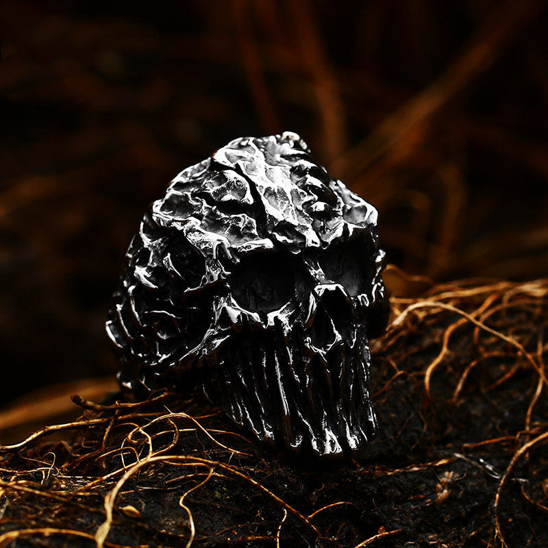 Titanium Steel Skull Ring For Men Women Retro Gothic Biker Fashion Accessory Skull Design Ring For Everyday Wear