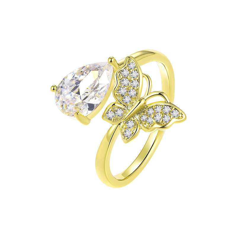 Pastoral Vintage Drop Zircon Ring