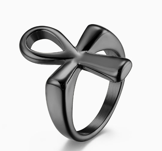Stainless Steel Hollow Cross Ring Europe And America Fashion Jewelry Religious Band Ring Gift For Any Occasion