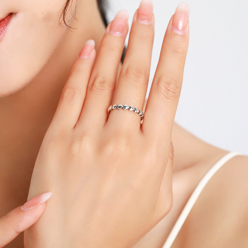 Womens Heart Ring 925 Sterling Silver Love Ring for Her Promise Anniversary Engagement Wedding Band Gift Bonus