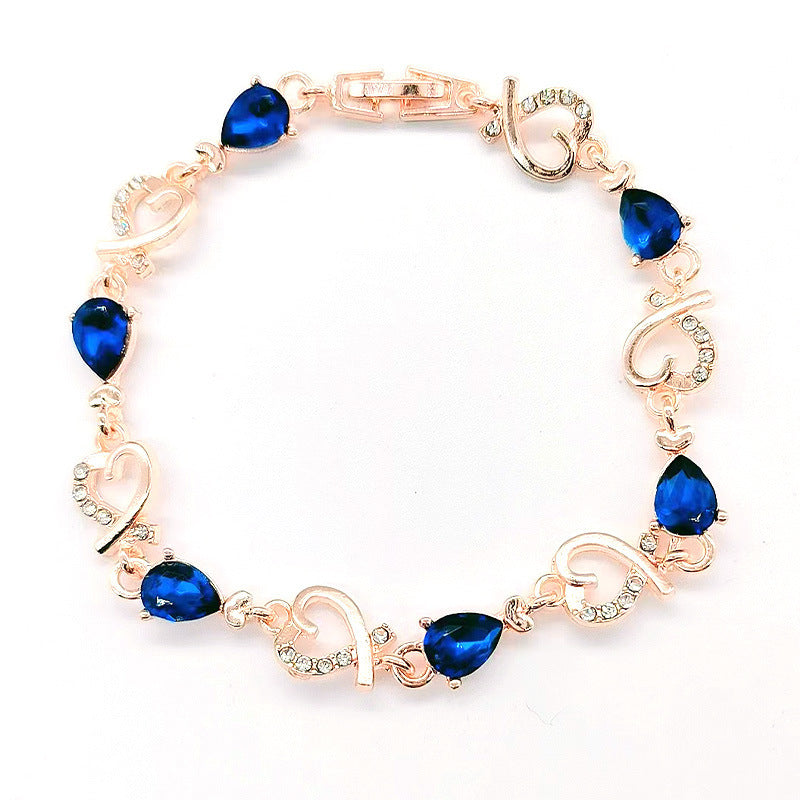 Womens Elegant Hollow Flower Bracelet Rhinestone Inlay Alloy Bangle for Wedding Party Jewelry Geometric Shape