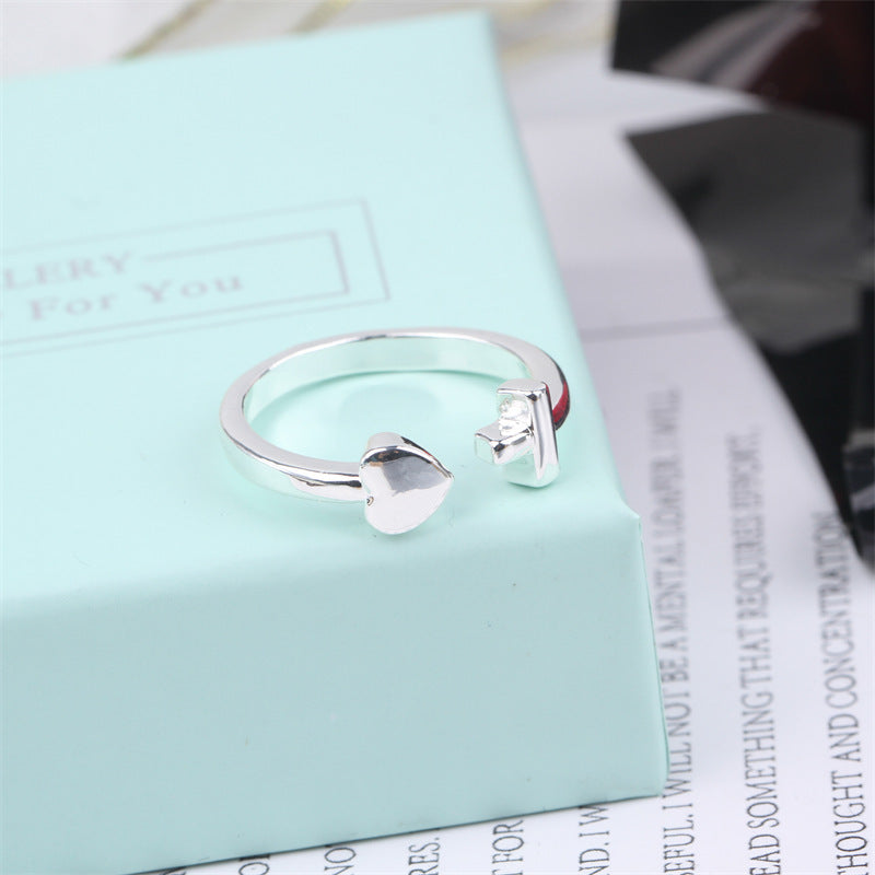 Womens Adjustable Ring 18K Gold Plated Copper Cross Heart Dainty Delicate Everyday Jewelry Lustre Gift For Her