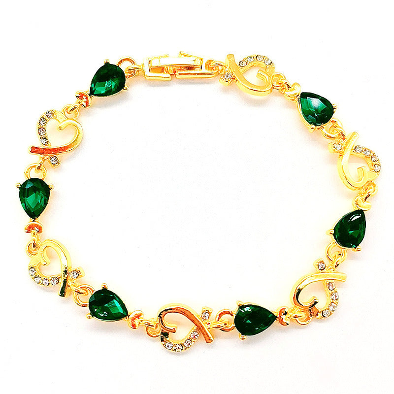 Womens Elegant Hollow Flower Bracelet Rhinestone Inlay Alloy Bangle for Wedding Party Jewelry Geometric Shape