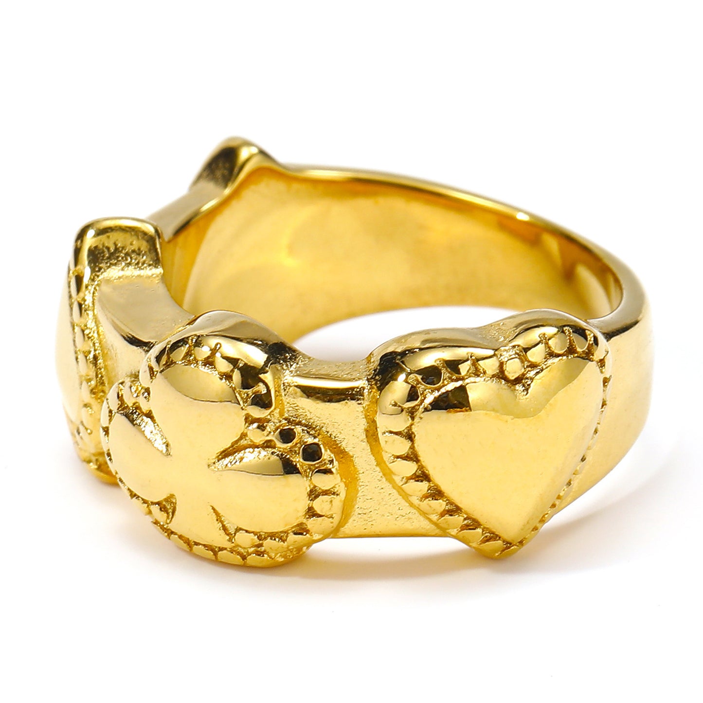 Niche Temperament All-match Heart-shaped Flower Titanium Steel Ring