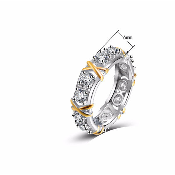 Gold Plated Zircon Ring Sepia Tone Fashion Jewelry Set