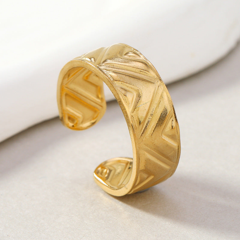 Unisex Stainless Steel Ring Electroplated Geometric Round Design Ornament Fashion Jewelry GarlandSpecial Garland