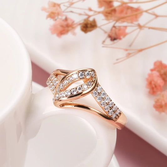 Copper Plated Zircon Ring Dainty Sparkling Jewelry For Engagement Wedding Gift Sizes 6 7 8 9 10 11 Pure Zircon