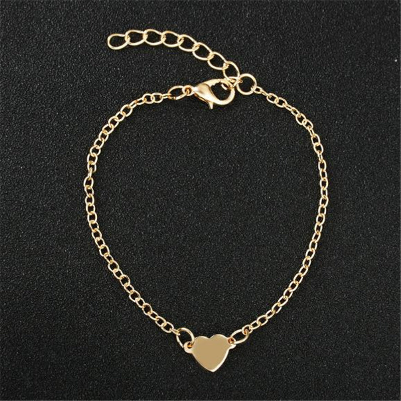 Womens Heart Bracelet Golden Alloy Love A Jewelry Anniversary Wedding Festival Birthday Gifts European Fashion