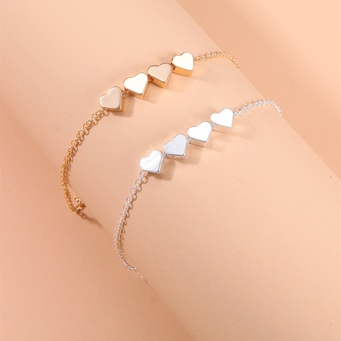 Womens Thin Chain Heart Bracelet Stylish Alloy Jewelry Gift For Her Anniversary Present Birthday Unique Design