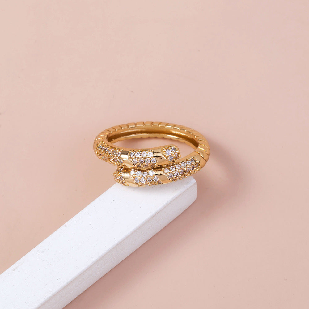 Unisex Zircon Ring Copper Adjustable Micro Set Unique Design Fashion Jewelry For Men Women Ultra Sleek Style01